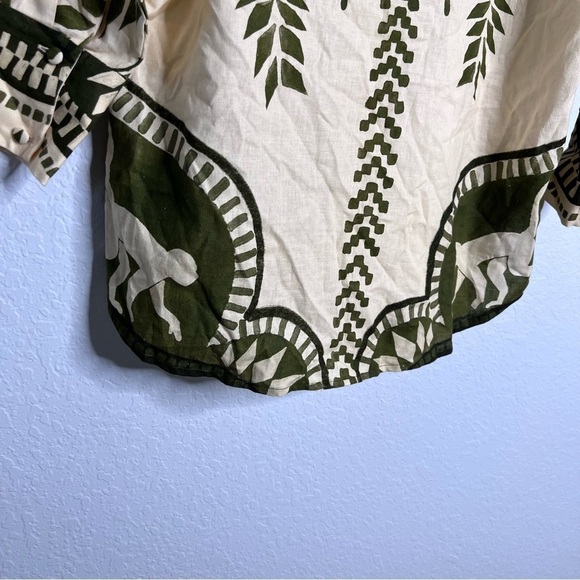Eugenia Fernández Anthropologie Top Women Medium Safari Rahid Shirt Linen monkey - Picture 11 of 14
